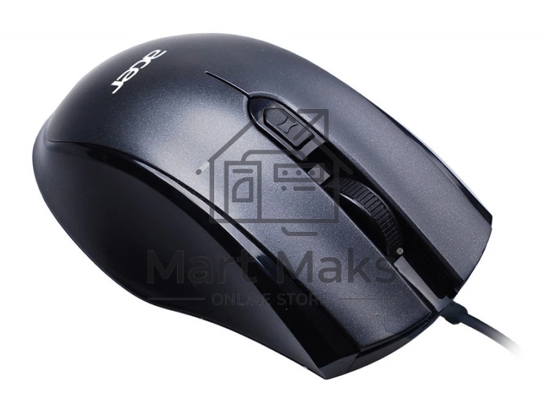 Мышь проводная Acer OMW020 черный, 1600 dpi, USB, кнопки - 4
