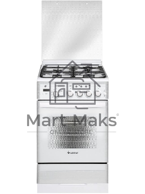 Плита газовая Gefest ПГ 5300-03 0040 белый, конфорок 4 шт, духовка 52 л, 50 см x 85 см x 58.5 см