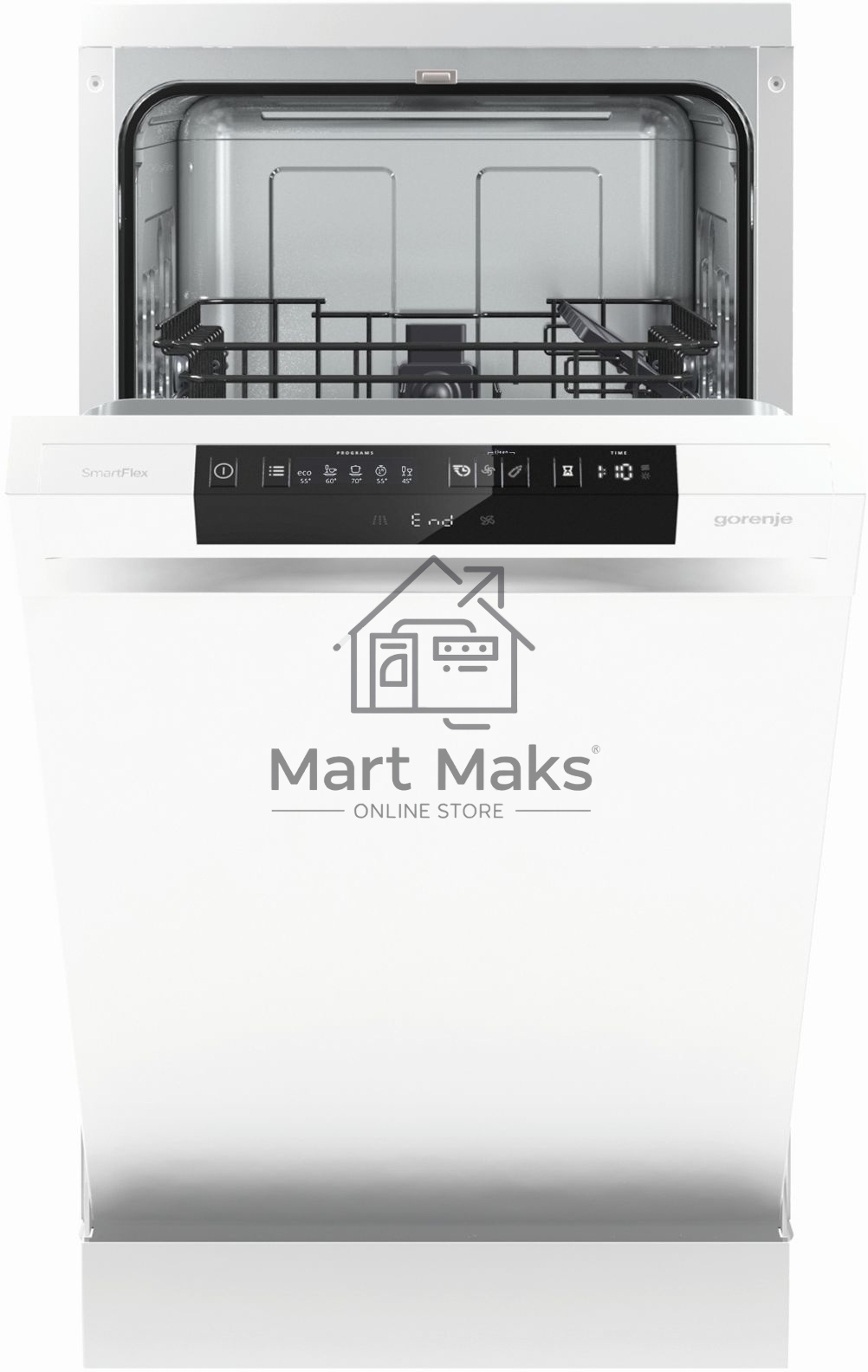 Посудомоечная машина, Gorenje GS531E10W, белая с черным, 44.8 см, 9 компл., 47 дБ, класс A++