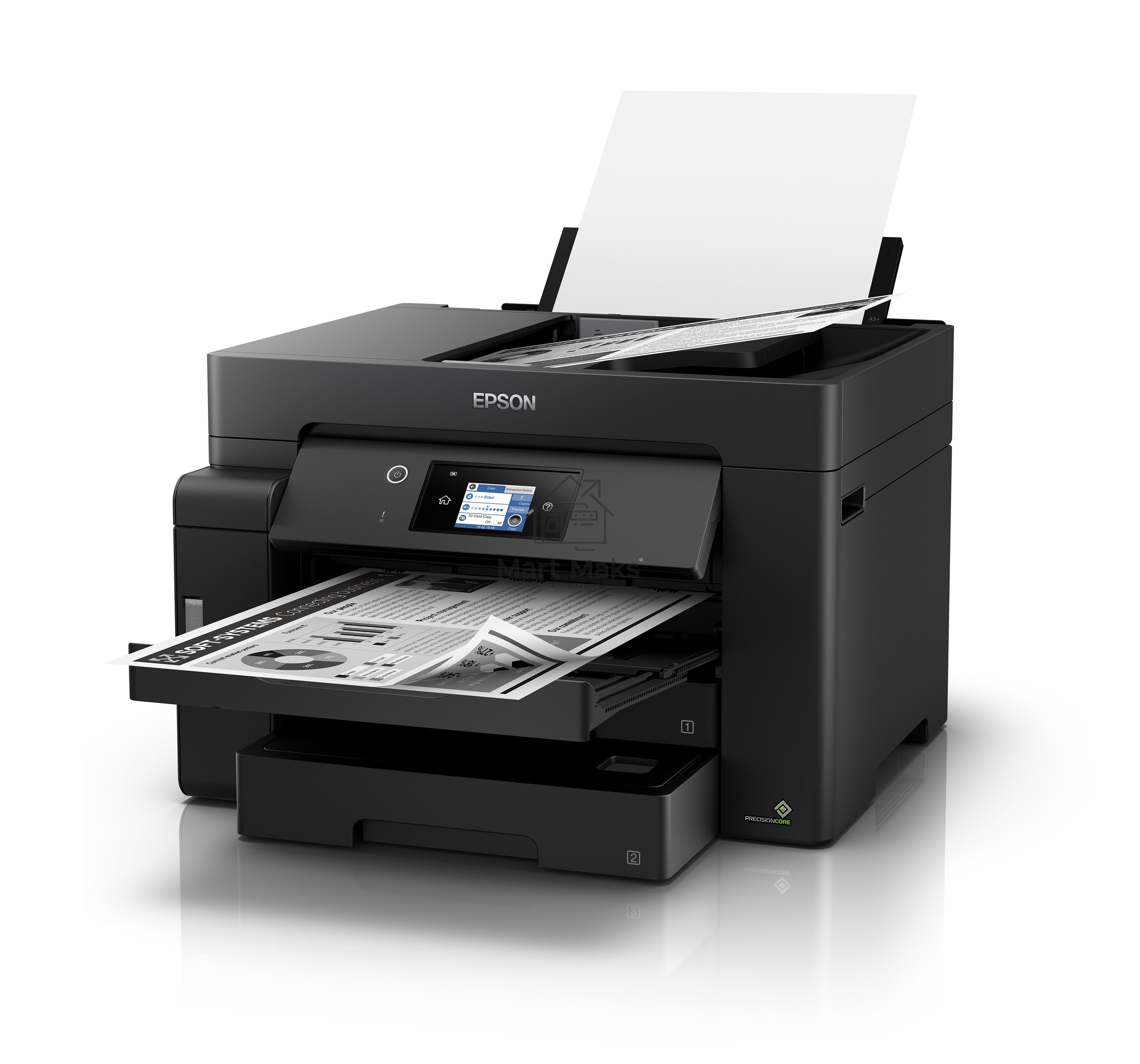 МФУ струйный Epson M15140 (C11CJ41404), A3+, ч/б, печ. до 25 стр/мин., скан. до 26 стр/мин., 2400 x 4800 dpi (печать) 1200x2400dpi (скан.), USB, RJ-45, Wi-Fi