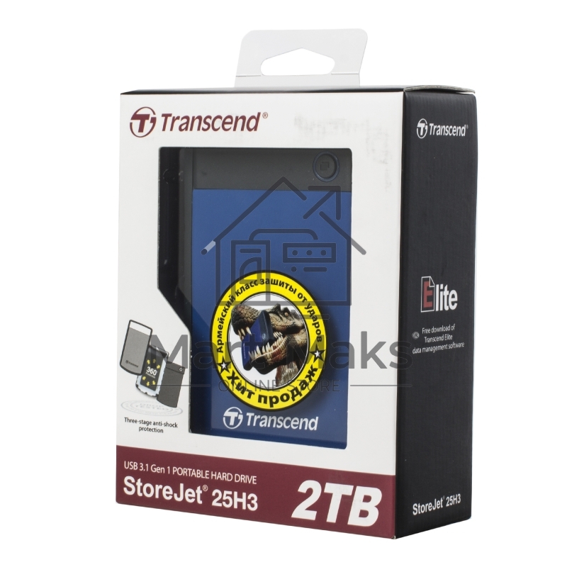 Внешний жесткий диск Transcend StoreJet 25H3 USB 3.0 2Tb TS2TSJ25H3B 2.5