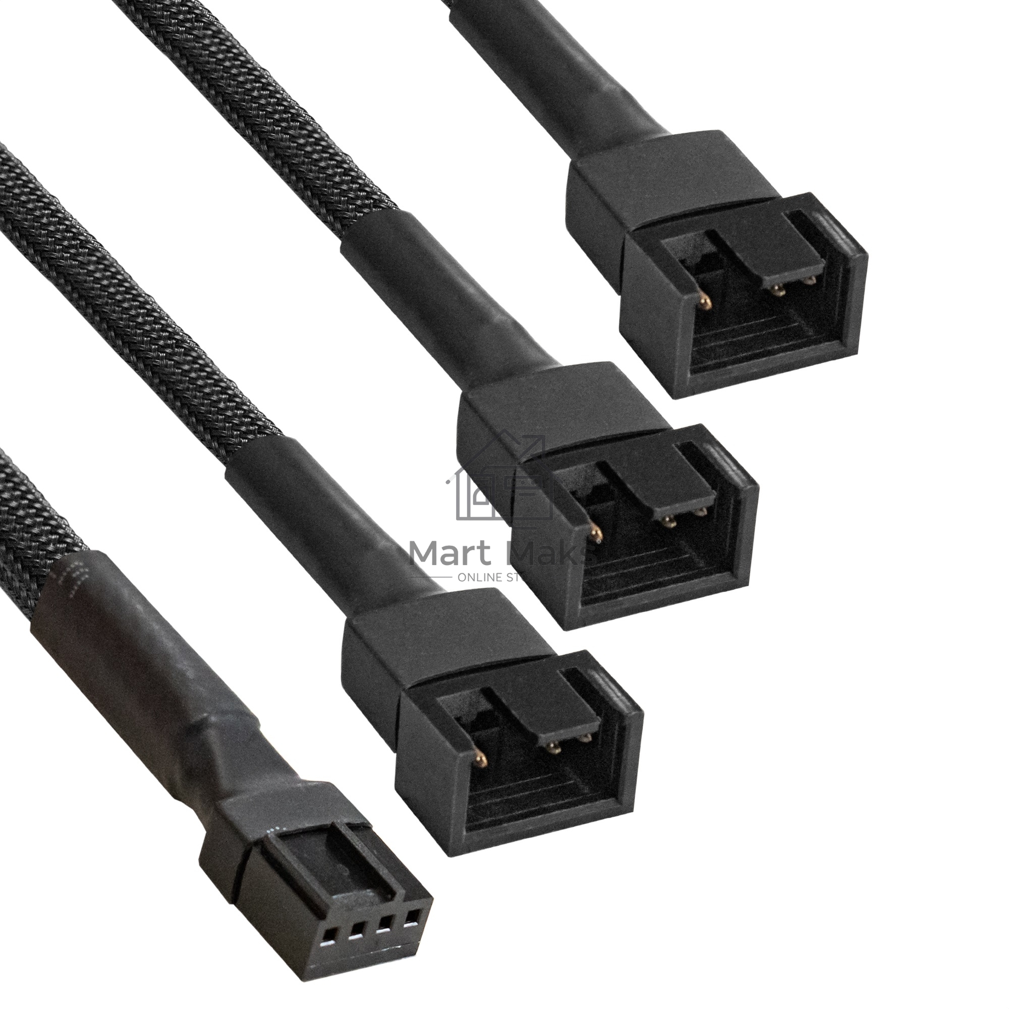 Разветвитель питания с 4pin материнской платы на 3 корпусных вентилятора ExeGate EX-CC-4p3xF-0.3 (4pin F/3x4pinM (2 из них-3-контактный, 1 из них-4-контактный), 0,3м)