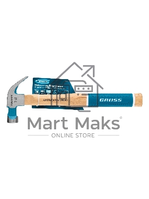Молоток-гвоздодер GROSS 200 г угол 45 магнит обрезиненная рукоятка AMERICAN HICKORY 10414