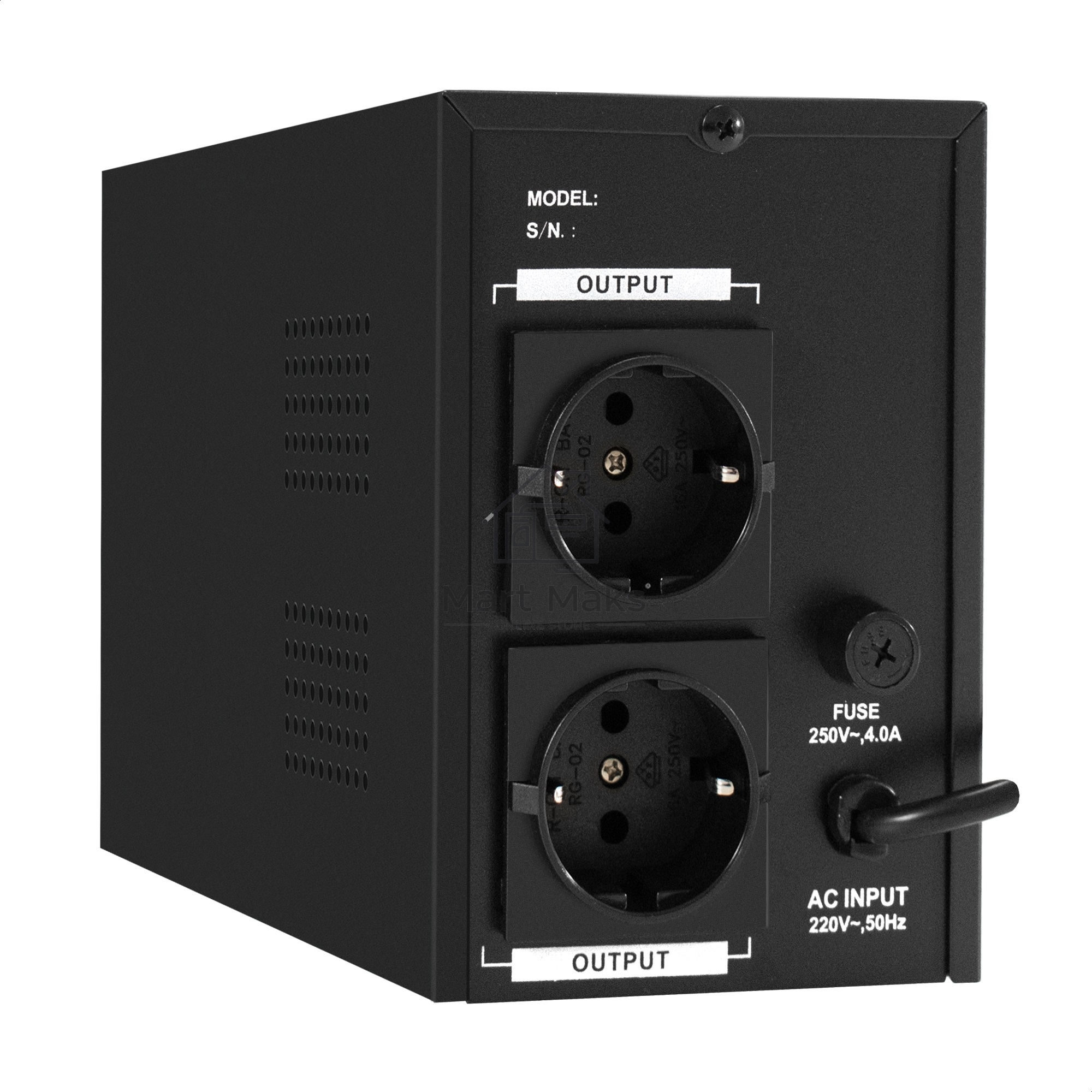 Источник бесперебойного питания (инвертор, синус, для котла) ExeGate SineTower SN-600.LCD.AVR.2SH <600VA/360W, чистая синусоида, LCD дисплей, AVR, 2*Schuko, линейно-интерактивный, Black>