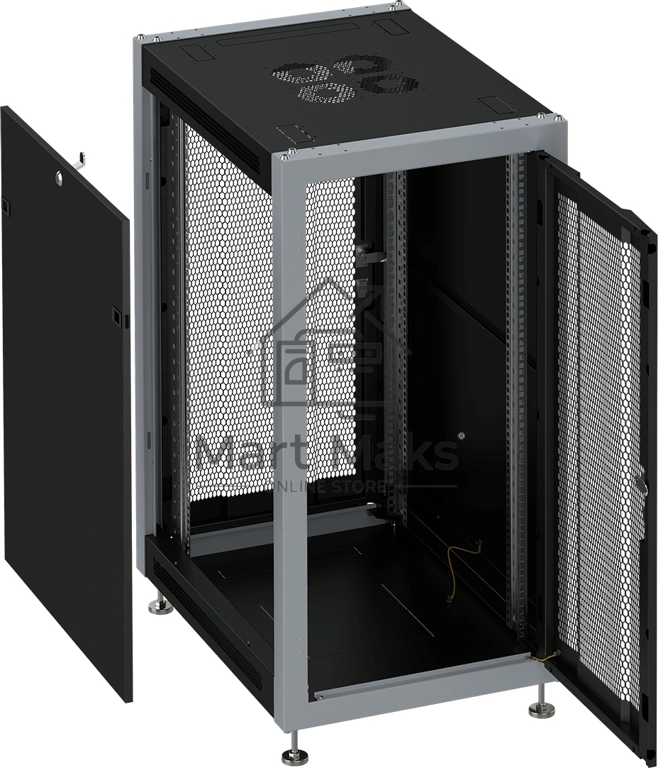 Шкаф коммутационный Sysmatrix (SL 6622.933 ) напольный 22U 600x600мм пер.дв.перфор. задн.дв.перфор. 800кг черный 51кг 180град. IP20