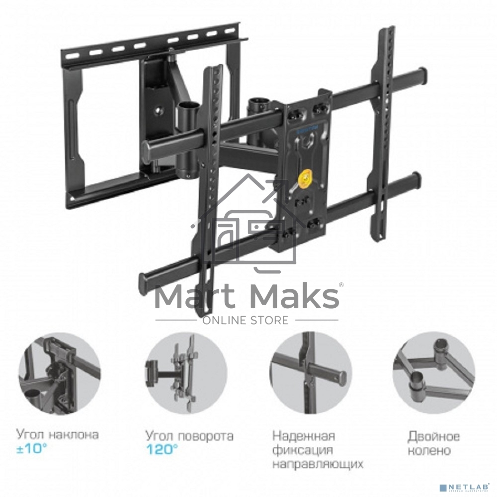 Кронштейн Kromax ATLANTIS-85 черный, Кр. стал. настенный для TV 32