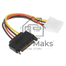 Кабель питания SATA Cablexpert CC-SATA-PS-M, 15 см, sata 15pin/molex 4pin, пакет