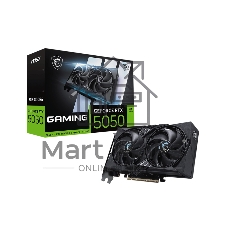 Видеокарта MSI GeForce RTX 5050 8G GAMING OC, NVIDIA RTX 5050, 8 ГБ GDDR6, 128 бит, PCI-e 5.0, 1xHDMI, 3xDP, 2647 МГц