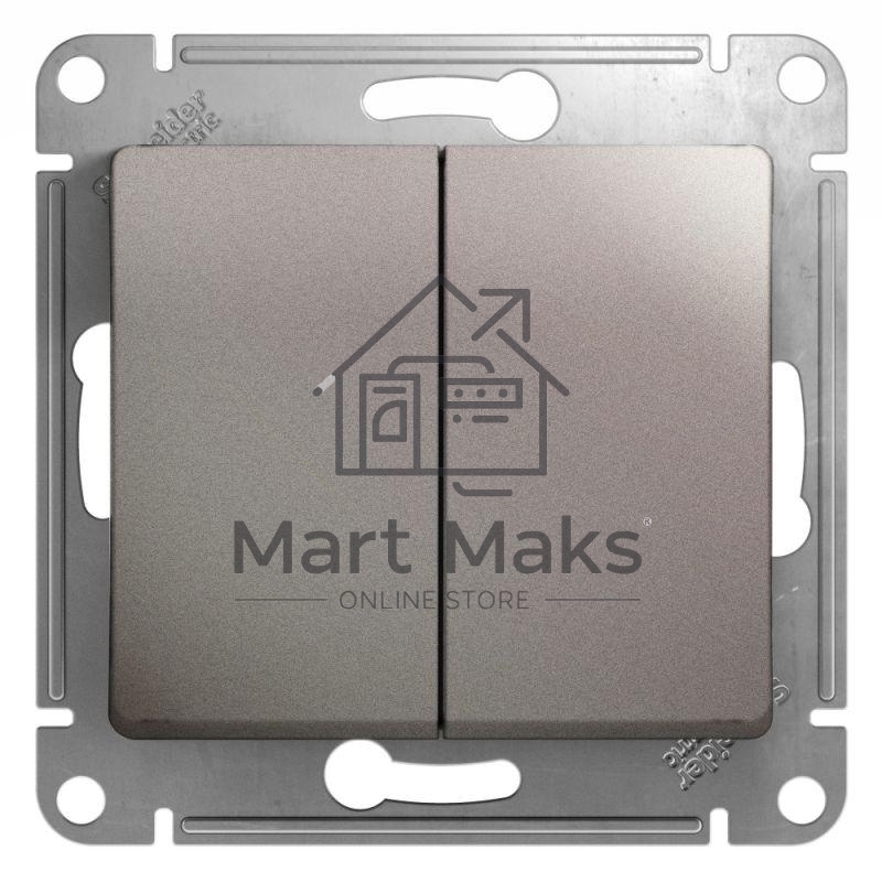 Механизм выключателя 2-кл. СП Glossa сх.5 10А IP20 10AX платина SchE GSL001251