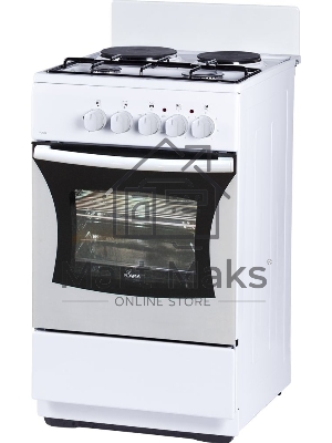 Плита комбинированная Flama RK 2201 W белый, конфорок 2 газовых и 2 электрических, духовка 50 л, 50 см x 85 см x 54 см