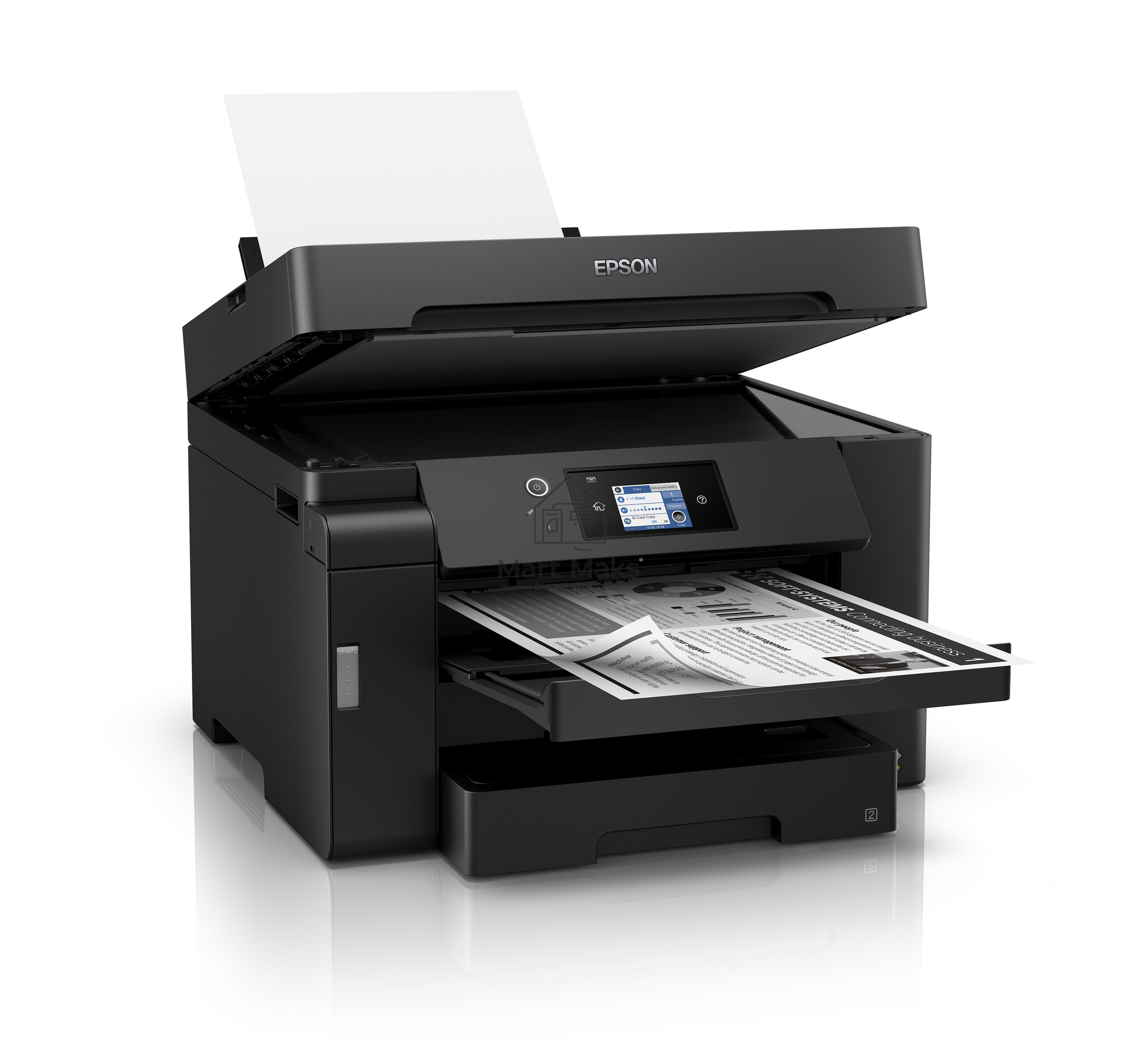 МФУ струйный Epson M15140 (C11CJ41404), A3+, ч/б, печ. до 25 стр/мин., скан. до 26 стр/мин., 2400 x 4800 dpi (печать) 1200x2400dpi (скан.), USB, RJ-45, Wi-Fi