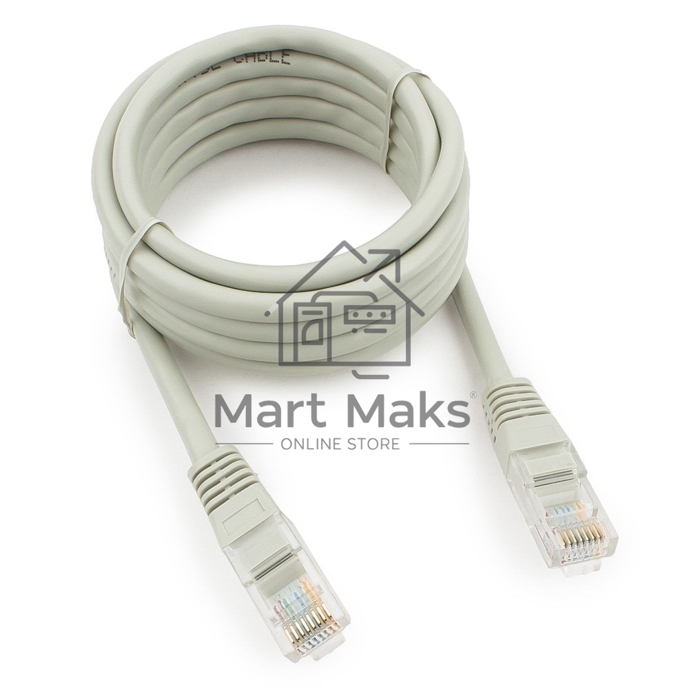Патч-корд медный UTP CablexpertPP10-2M кат.5e, 2м, литой, многожильный (серый)