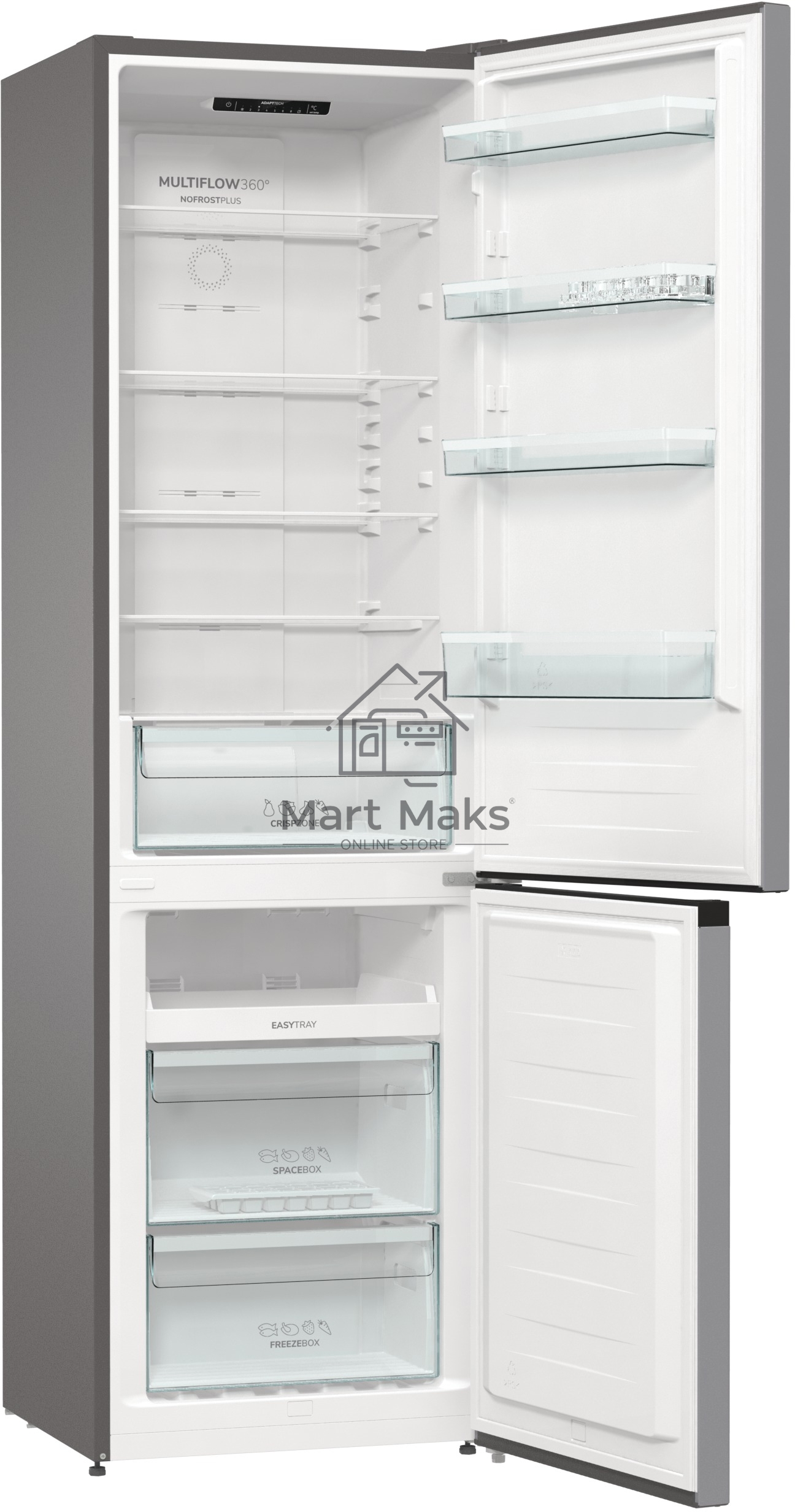 Холодильник Gorenje NRK6201PS4 серебристый металлик двухкамерный 235/96л морозилка снизу