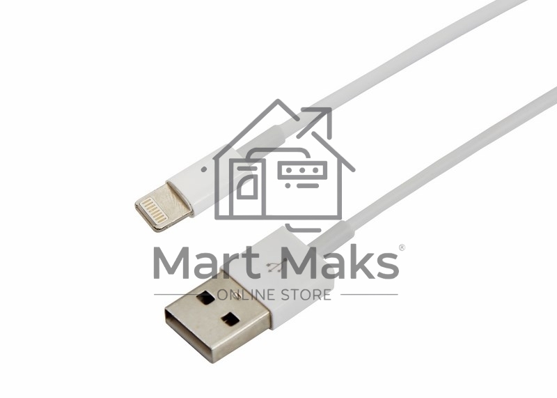 Кабель USB для iPhone 5/6/7 моделей шнур 1 м белый Rexant