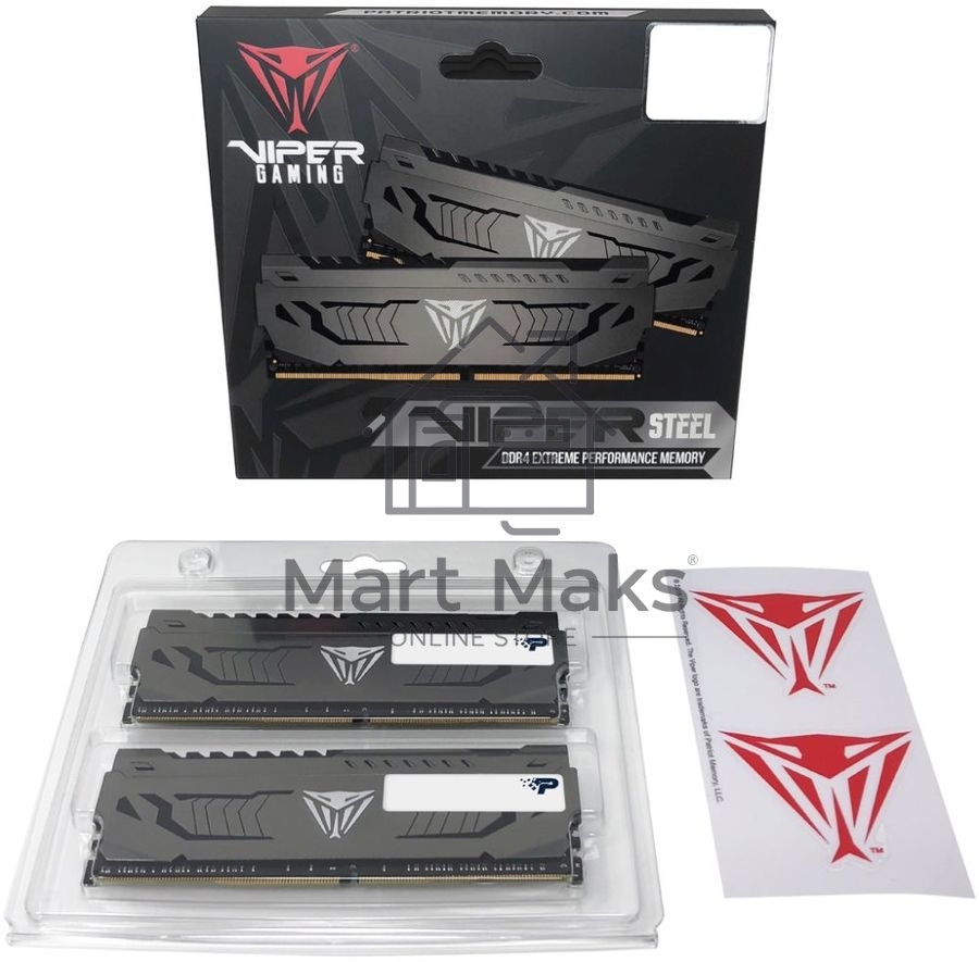 Оперативная память Patriot Viper Steel, DDR4, 64GB (2x32GB), 3600MHz, CL18, DIMM, радиатор, черный