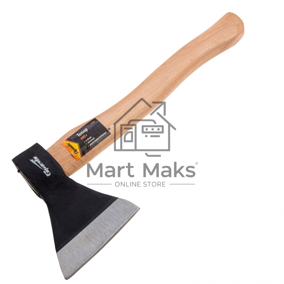 Топор SPARTA 21605  600 г в сборе кованый деревянное топорище