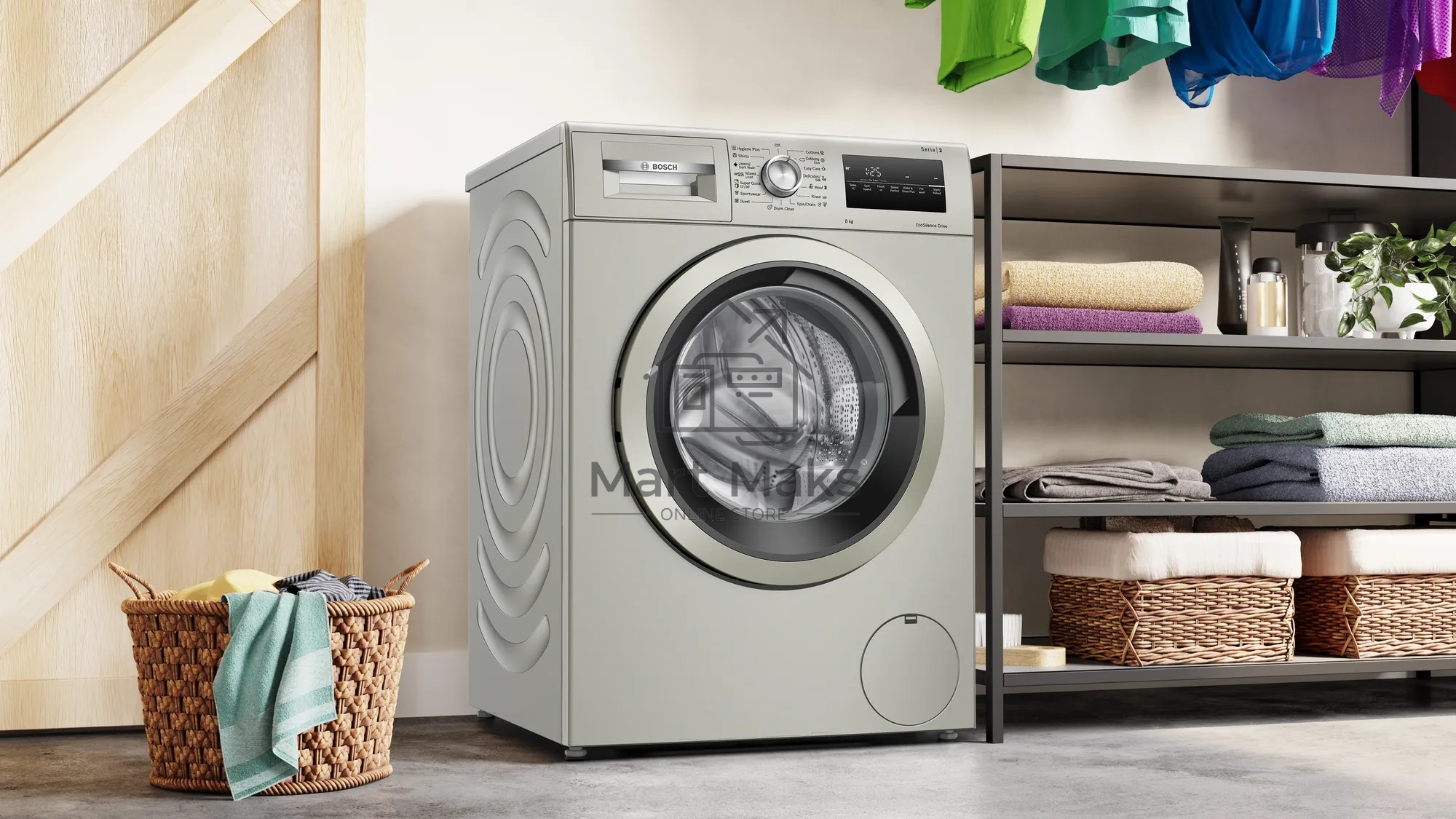 Стиральная машина Bosch WAN2420XME серебристый, загрузка фронтальная 8 кг, 1200 об/мин., класс: А+++