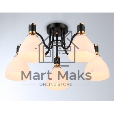 Светильник Ambrella light TR303307/5 BK/GD/FR черный/золото/белый матовый E27*5 max 60W D600*270