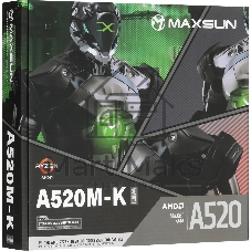 Материнская плата MAXSUN Challenger A520M-K WIFI, AM4, AMD A520, 2xDDR4, 3xSATA, 1xM.2, 1xPCIe 3.0 x16, DisplayPort, HDMI, 1x1Gb LAN, 3x3.5 мм, 5.1, microATX