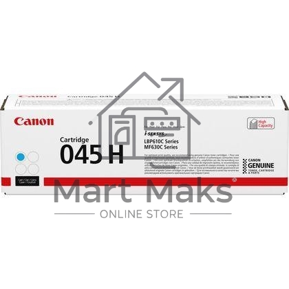 Картридж лазерный Canon 045C H голубой, 2200 стр., для i-SENSYS MF631/633/635, LBP611