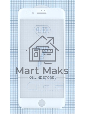 Защитное стекло 4D для Apple iPhone 7/8 Plus белый