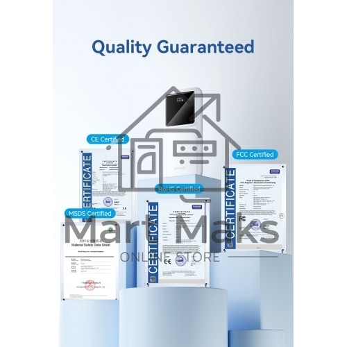 Портативный аккумулятор Vention 10000mAh(M/C-A/A)22.5W белый с LED Дисплеем