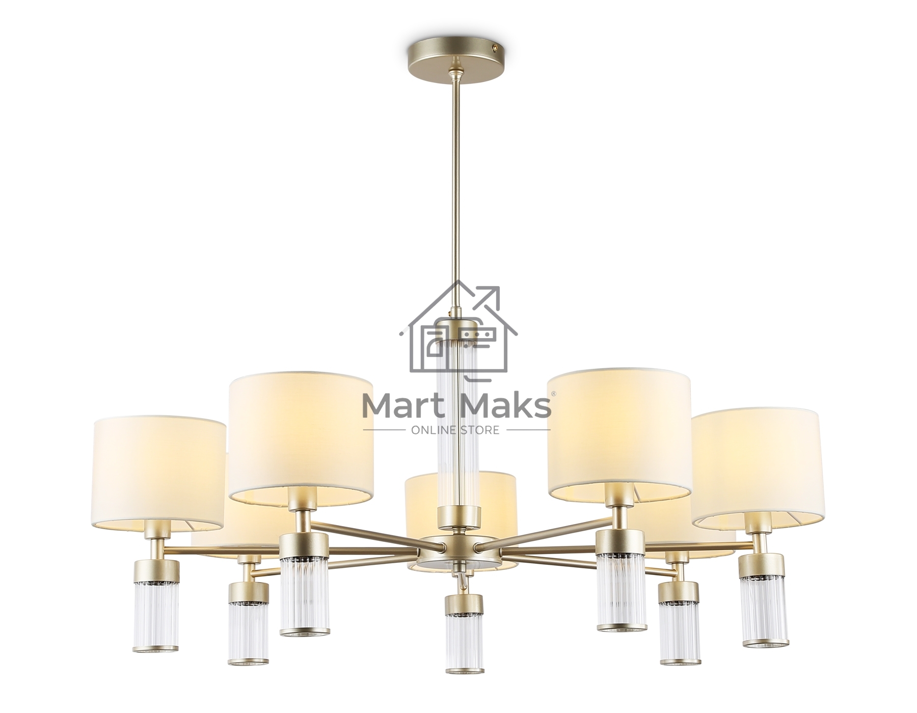 Люстра Ambrella light LH71303/7 CGD/WH золото/белый E14/7 max 40W D860*740