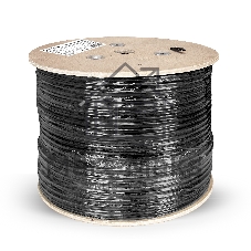 Кабель ExeGate FUTP4-C5e-CCA-S24-SW-OUT-PE-BK-305 FTP 4 пары кат.5e CCA, 0.52мм (24AWG), экран, внешн., с тросом, 305м, черн., PE