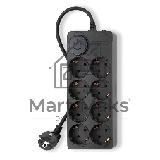 Сетевой фильтр Ippon BK-8-EU-5-10-B 5 м, 8 розеток, черный, коробка