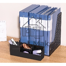 Лоток вертикальный Deli E9847 3отд. сборный для бумаг 253x320x275мм черный пластик пластиковый пакет