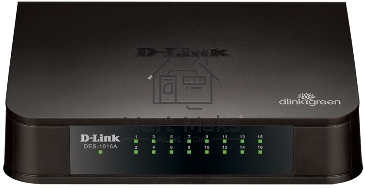 Неуправляемый коммутатор с 16 портами D-Link DES-1016A/E2A 10/100Base-TX и функцией энергосбережения