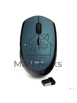 Мышь беспроводная Gembird MUSW-354-B синий, 1600 dpi, радиоканал, USB, кнопки - 4