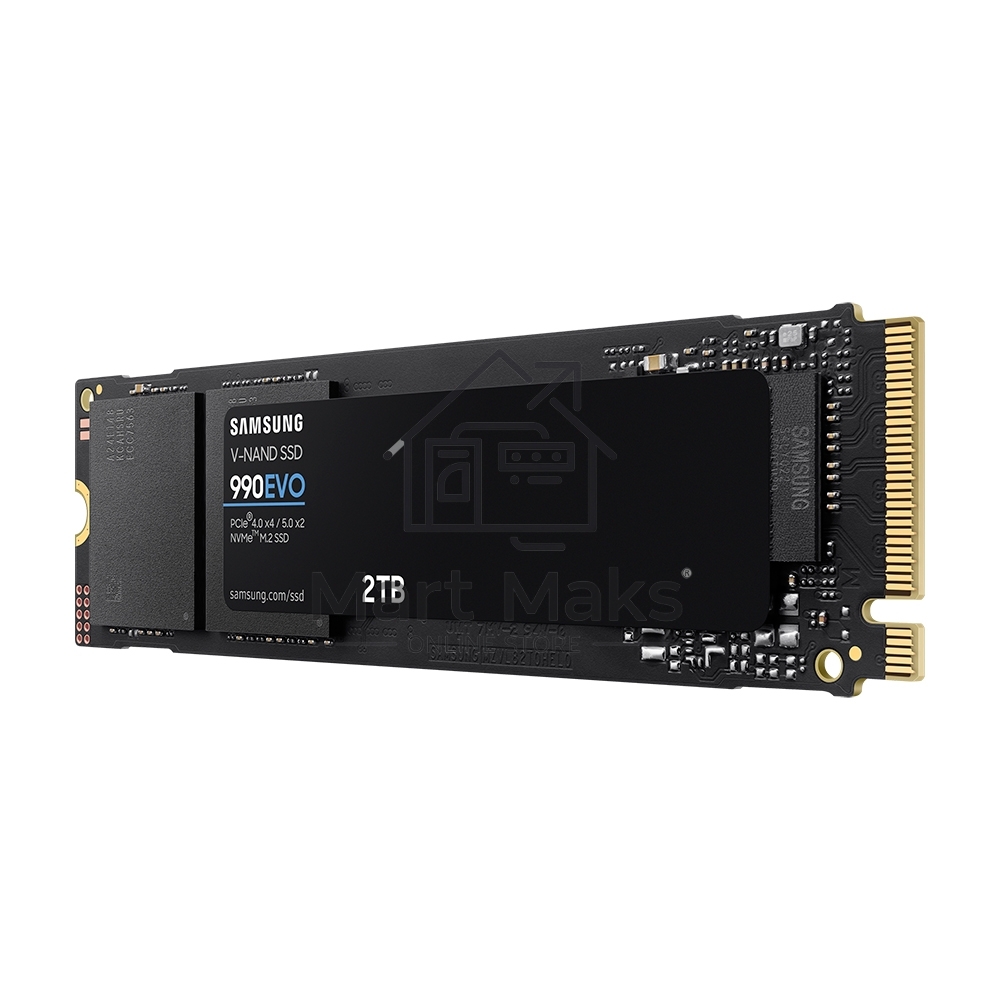Накопитель SSD Samsung 990 EVO, 2000GB, PCIe 4.0 x4, M.2 2280, NVMe, R/W 5000/4200