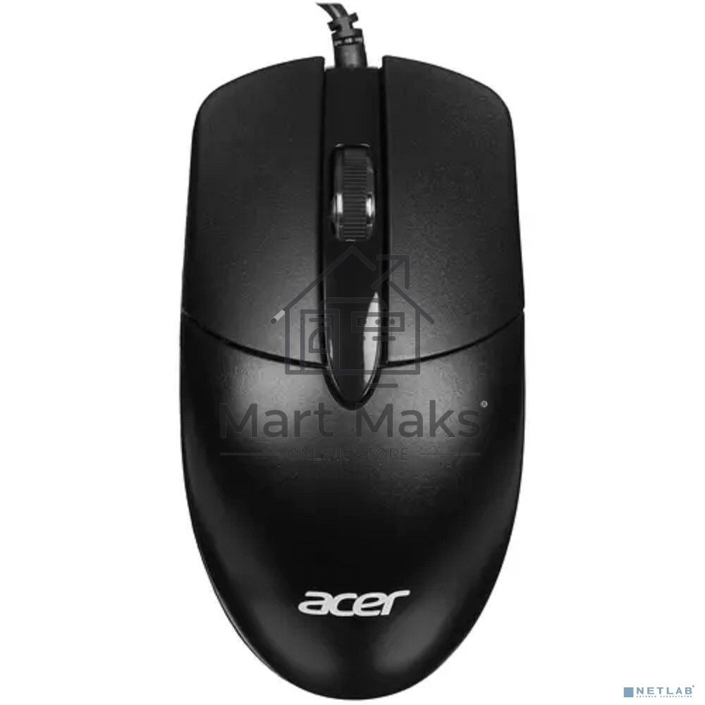 Мышь проводная Acer OMW300 черный, 1200 dpi, USB, кнопки - 3