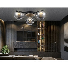 Светильник Ambrella light LH12006/3 BK/GD/SM черный/золото/дымчатый 18W 3000K D640*170