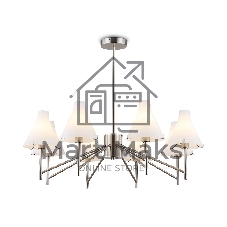 Люстра Ambrella light LH57125/8 SN/FR никель/белый матовый E14/8 max 40W D800*650