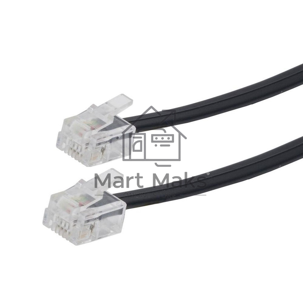 Кабель телефонный аппарат-розетка Cablexpert TC6P4C-5M-BK, 5 м чёрный
