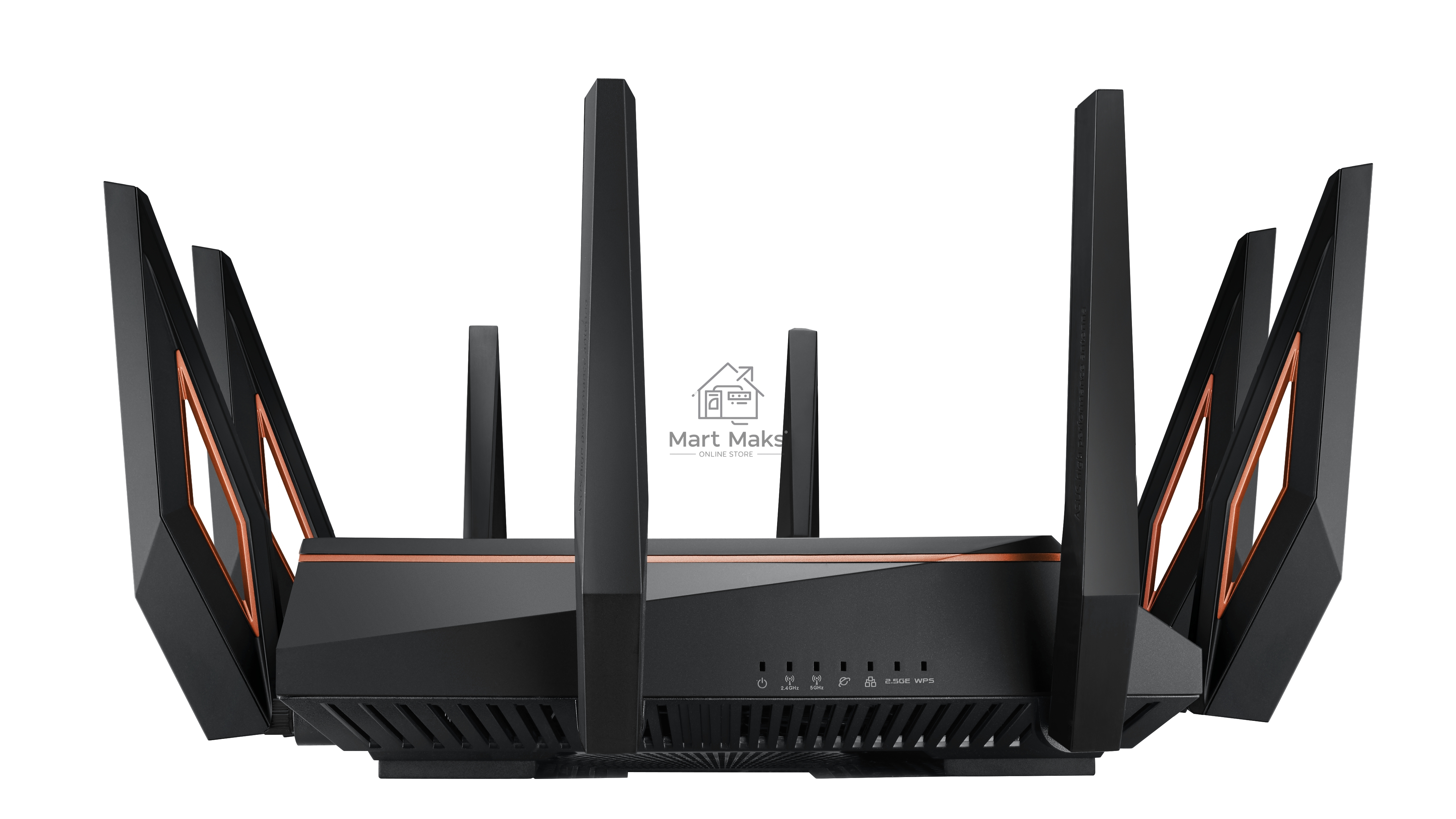 Маршрутизатор ASUS GT-AX11000 Tri-band WiFi 6(802.11ax) Gaming Router –World's first 10 Gigabit Wi-Fi router with a quad-core processor, 2.5G gaming port, DFS band, wtfast, Adaptive QoS, AiMesh for mesh wifi system