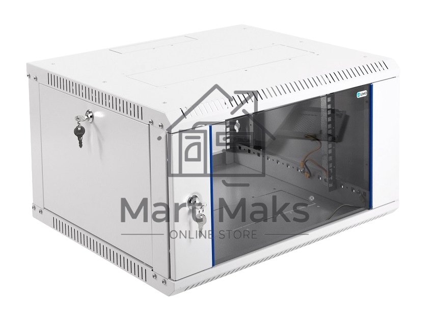 Шкаф телекоммуникационный настенный разборный 6U (600 x 650) дверь стекло