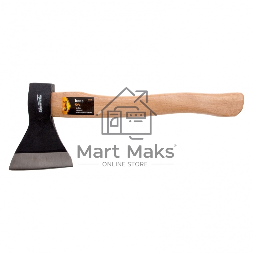 Топор SPARTA 21605  600 г в сборе кованый деревянное топорище
