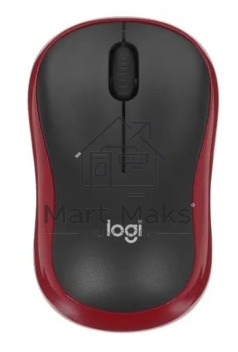 Мышь беспроводная Logitech M185, красный, 1000 dpi, радиоканал, USB, кнопки - 3