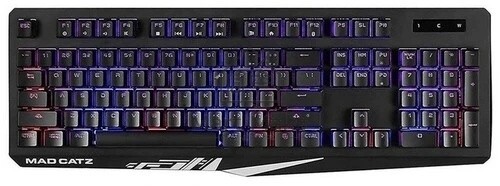 Mad Catz S.T.R.I.K.E. 2 БЕЗ РУССКОЙ РАСКЛАДКИ ENGLISH KEYBOARD LETTERS ONLY Игровая клавиатура чёрная (мембрана, RGB подсветка, аллюминиевая рама, USB)