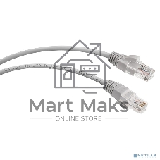 Шнур комм. Cabeus, cat.6, неэкр., U/UTP, RJ45/RJ45, PVC, AWG24, 5м, серый