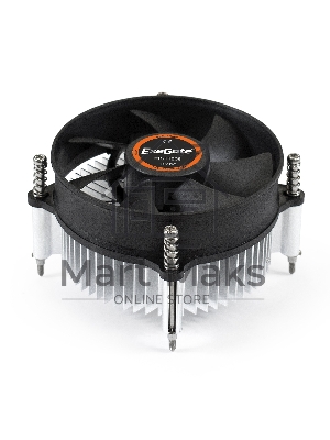 Кулер для процессора ExeGate EK-11508 серебристый/черный, 90 мм, алюминий, 2200 об/мин, 22 дБ, 3 pin, 75 Вт, 60 мм