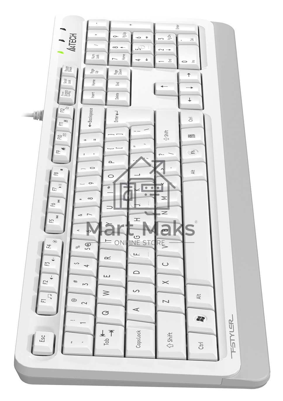 Клавиатура A4Tech Fstyler FKS10 проводная, USB, белый/серый