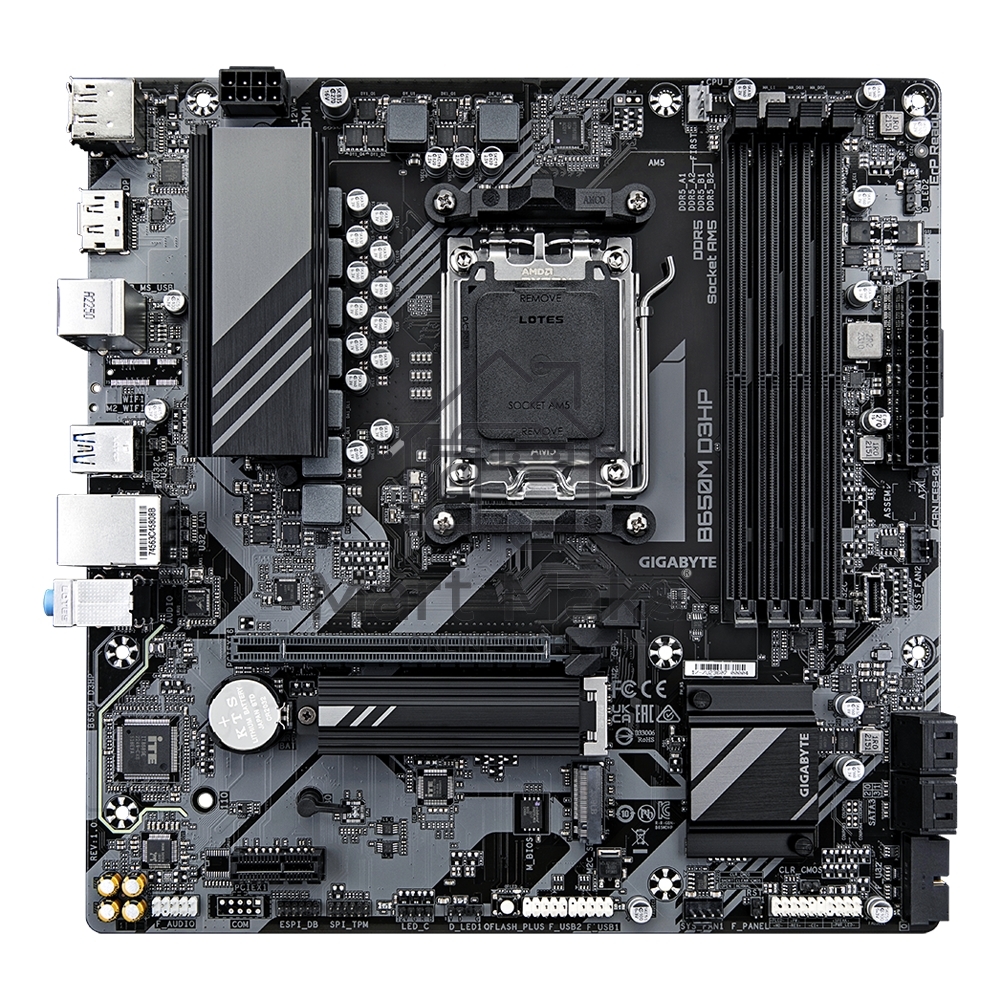 Материнская плата Gigabyte B650M D3HP, AM5, AMD B650, 4xDDR5, 4xSATA, 2xM.2, 1xPCI-E 4.0 x16, 1xPCI-E x1, 1xHDMI, 2xDP, 1x 2.5Gb LAN, 3xUSB-A 3.2 Gen 1, 2xUSB-A 2.0, 1xUSB-C 3.2 Gen 1, 3x3.5 мм, 7.1, Micro-ATX