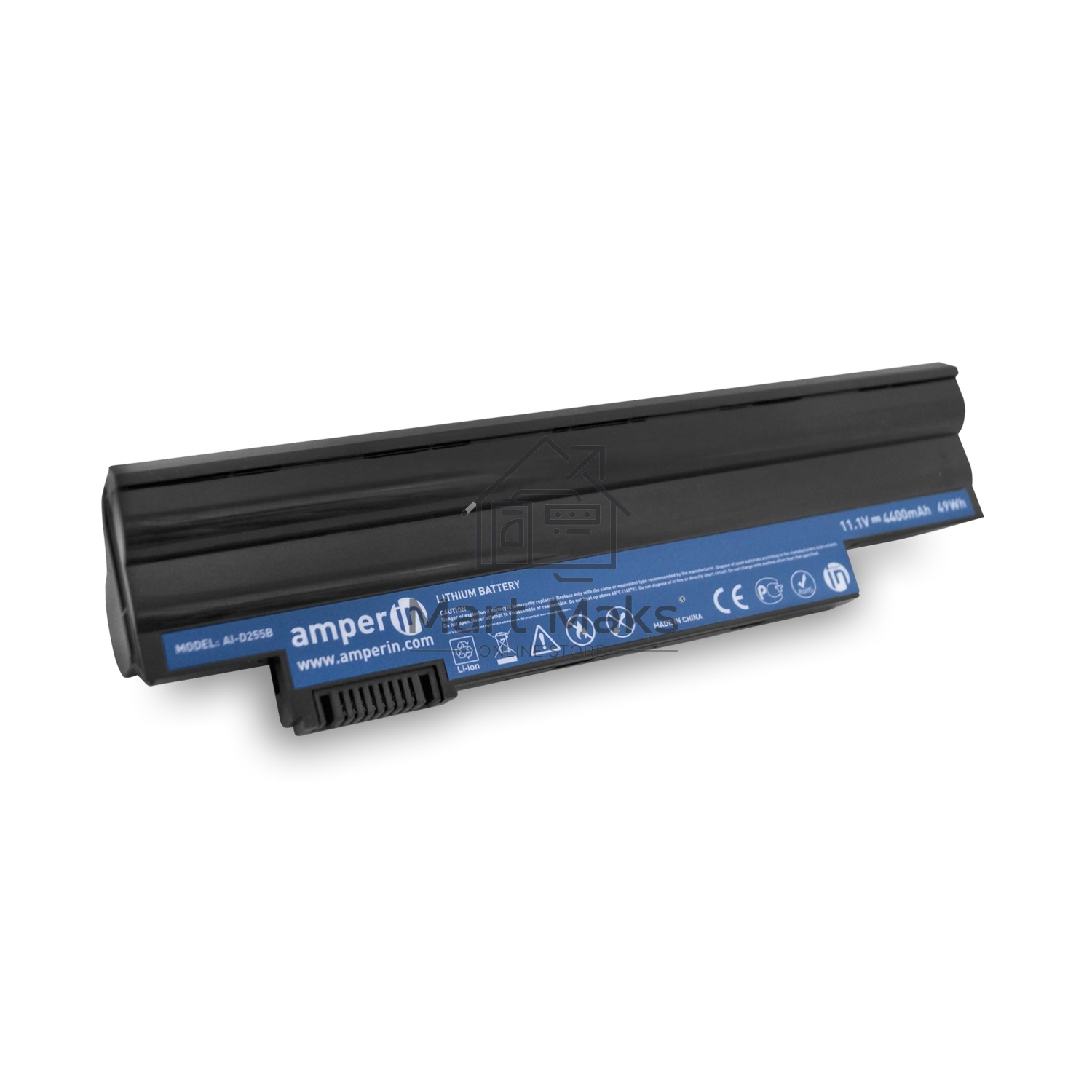 Аккумуляторная батарея Amperin для ноутбука Acer Aspire One D255 11.1V 4400mAh 49Wh черный