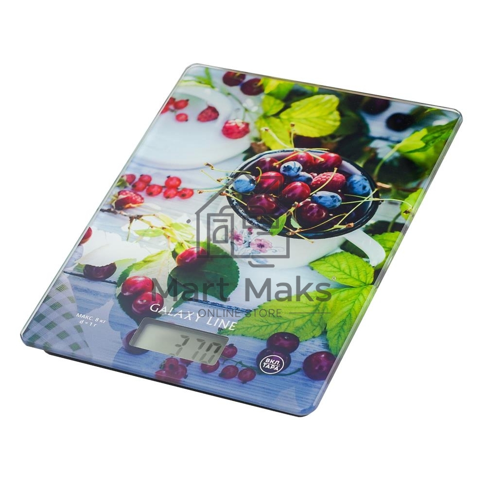 Весы кухонные Galaxy Line GL 2818, стекло, платформа из высокопрочного стекла, максимальный вес 8 кг