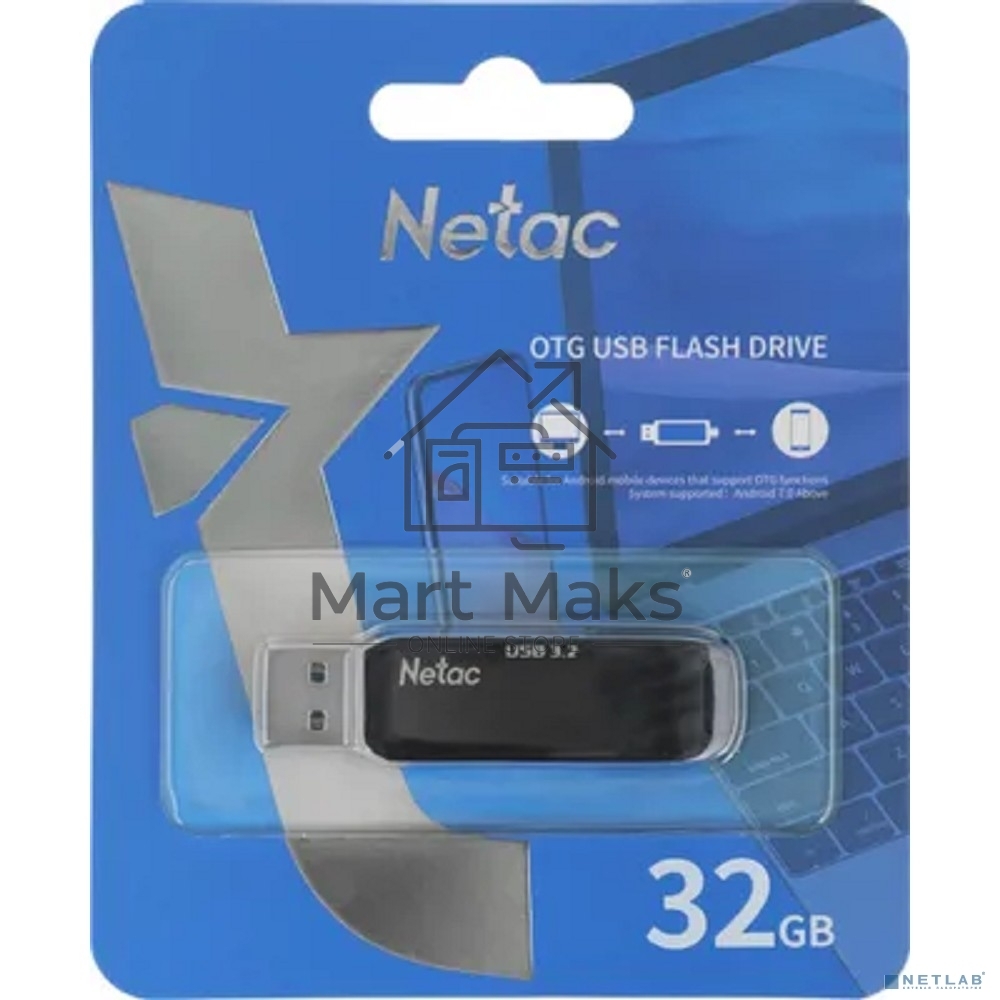 Флешка USB R/W Netac US11 32GB USB3.0+TypeC Dual Flash Drive