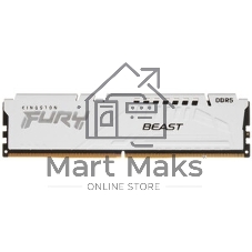 Оперативная память Kingston Fury Beast, DDR5, 32Gb (1x32GB), 6000MHz, CL36, DIMM, с радиатором, белый